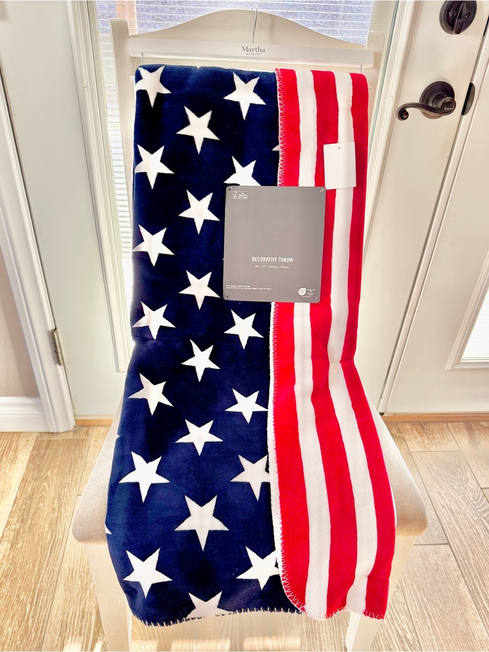 MARTHA STEWART 🇺🇸 Americana Reversible Patriotic USA Flag throw blanket NWT